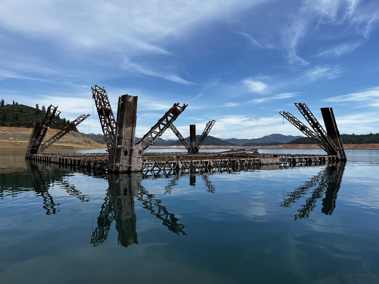 Shasta Dam head tower remnants